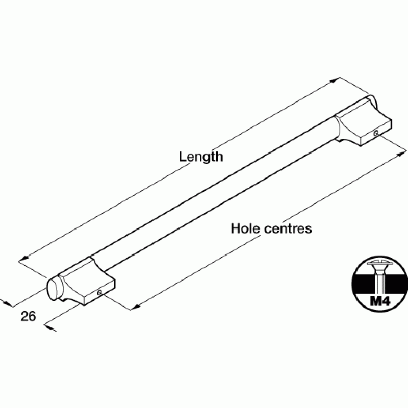 Mayfair Pewter Finish Bar Handles 160mm Centres